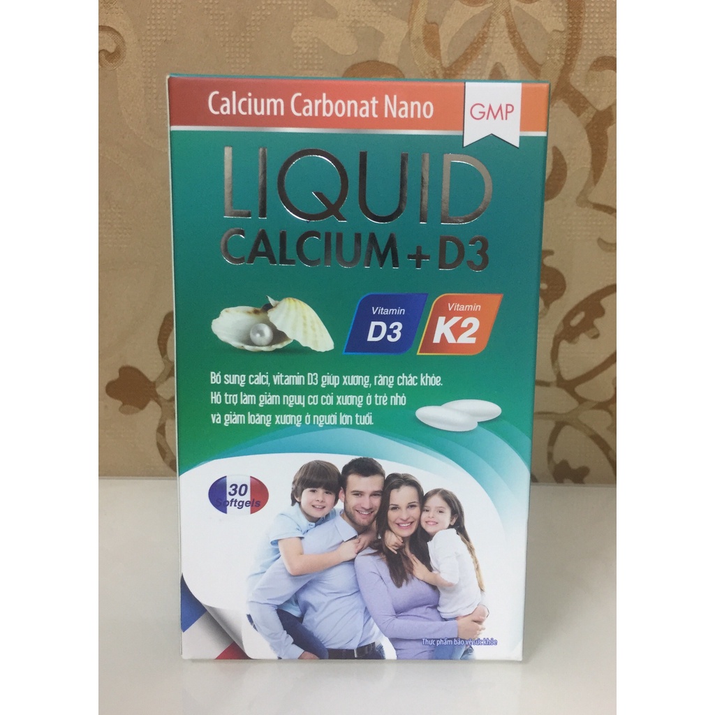 Viên uống LIQUID CALCIUM D3 giúp bổ sung canxi, chống còi xương, loãng xương - Lọ cao cấp 30 viên