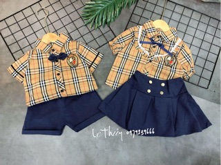xả kho -  Set học sinh kẻ br cho bé