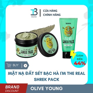 Mặt nạ đất sét bạc hà I'm The Real Shrek Pack Mask | Mặt nạ lột mụn đầu đen Shrek Peel Off cho da dầu mụn, đẩy mụn ẩn