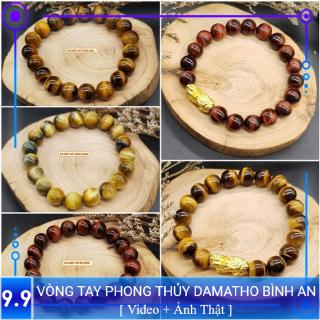 Vòng tay Phong thủy Vàng Nâu Đỏ mix Tỳ hưu may mắn, tài lộc, bình an - Đủ size 6ly, 8ly, 10ly, 12ly,14 ly (mm)