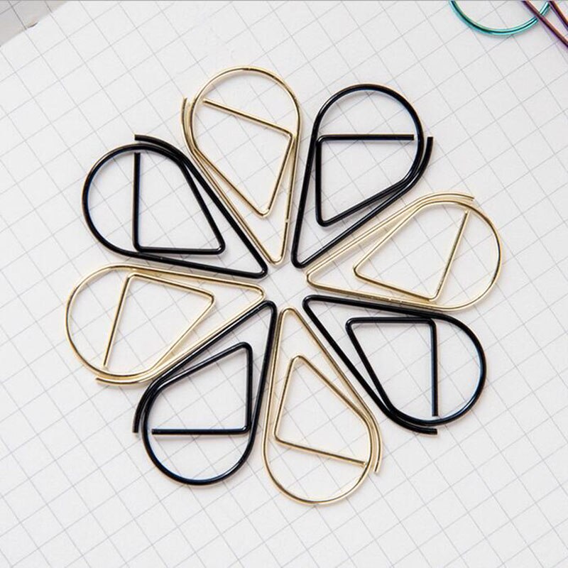 Set 10 Phụ Kiện Đánh Dấu Trang Sách Bằng Kim Loại Hình Giọt Nước