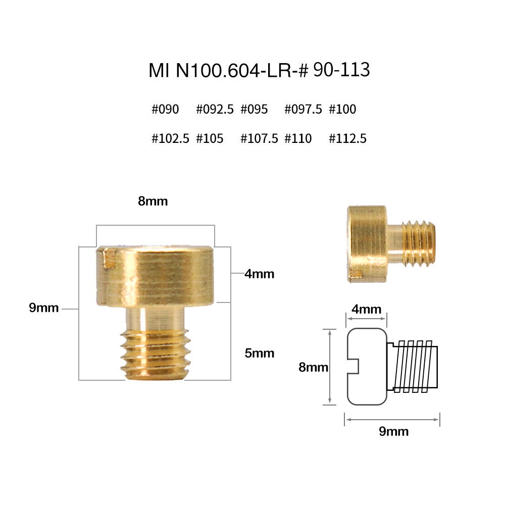 Motorcycle Carburetor Main Jet Thread For HS40 HSR42 TM36 VM16 VM29 Carburetor Injector Nozzle Size 90-240