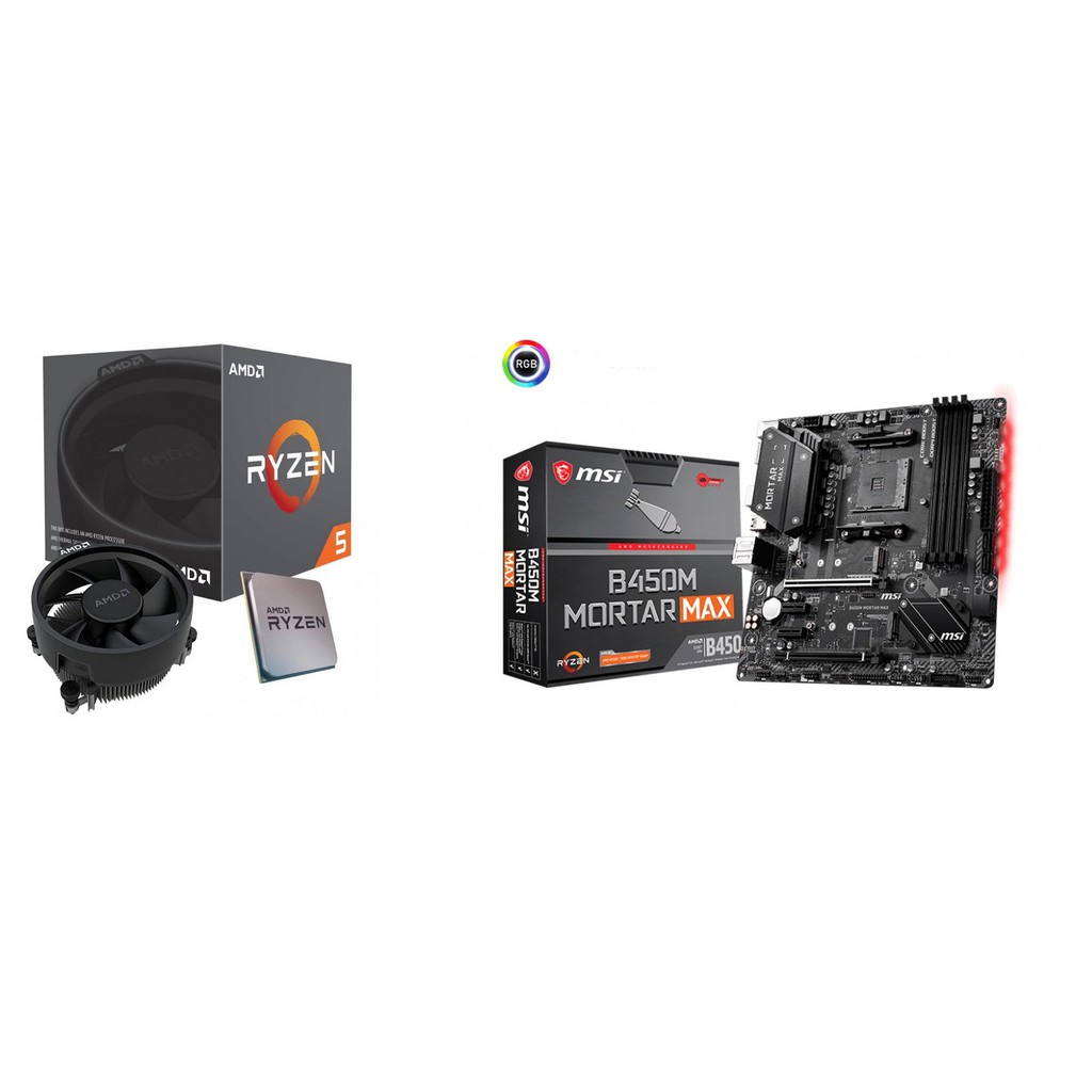 Combo CPU AMD Ryzen 5 3600 BOX CTY+ Mainboard MSI B450M MORTAR MAX