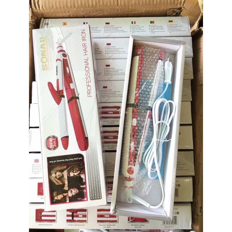 MÁY LÀM TÓC ĐA NĂNG SONAR 3 IN 1 – UỐN, DUỖI, BẤM GÃY (DUỖI PHỒNG)