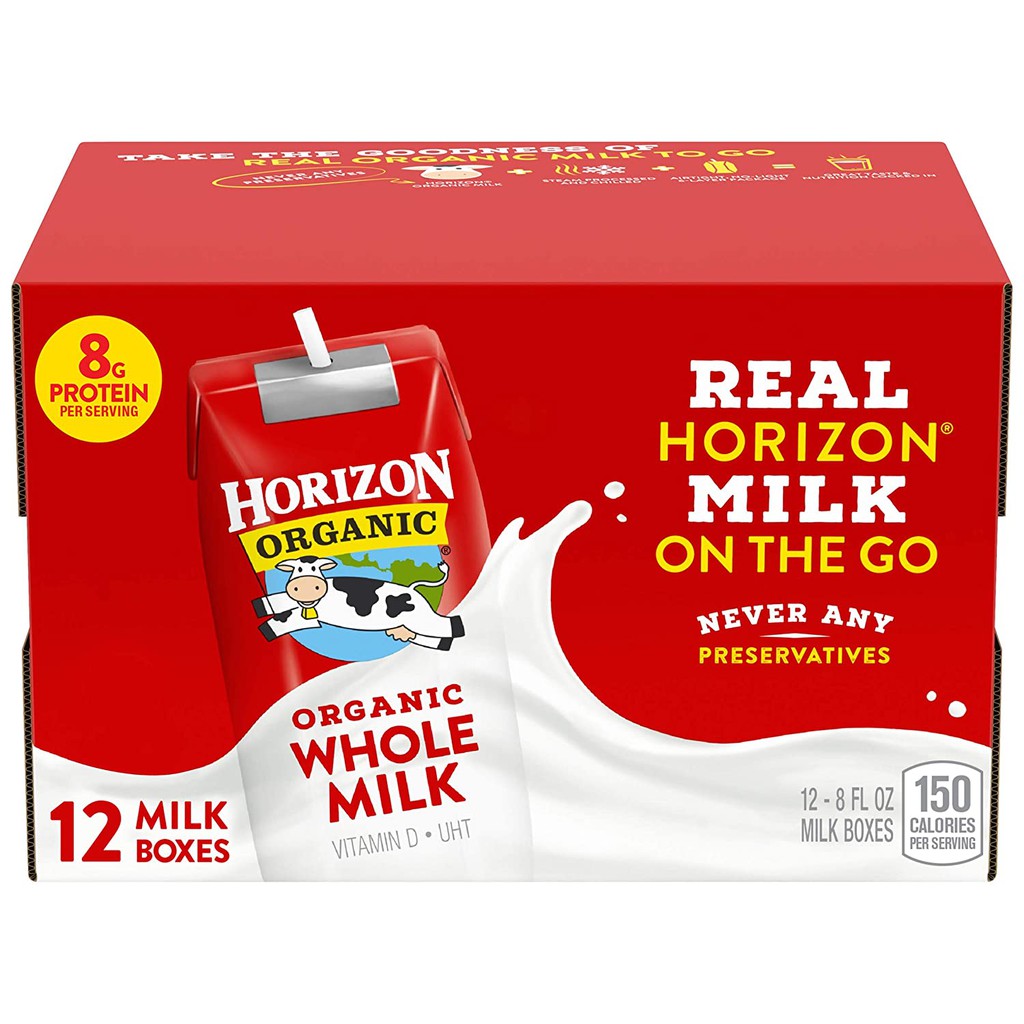 Sữa tươi Horizon dạng nước thùng 18 hộp 236ml Date 1/2022