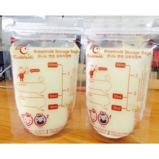 10 - 30 túi trữ sữa 100ml không BPA, không mùi & 2 khóa zip an toàn cho Bé Kichilachi