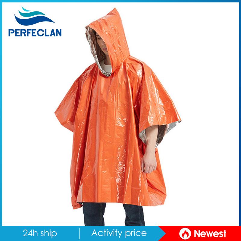 Chăn Poncho Giữ Nhiệt Khẩn Cấp Màu Cam / Bạc