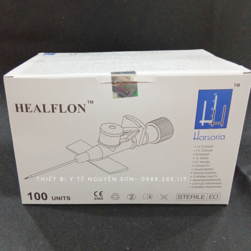 Hộp 100 kim luồn tĩnh mạch HEAFLON 22G, 24G dùng trong y tế - thiết bị y tế Nguyễn Sơn