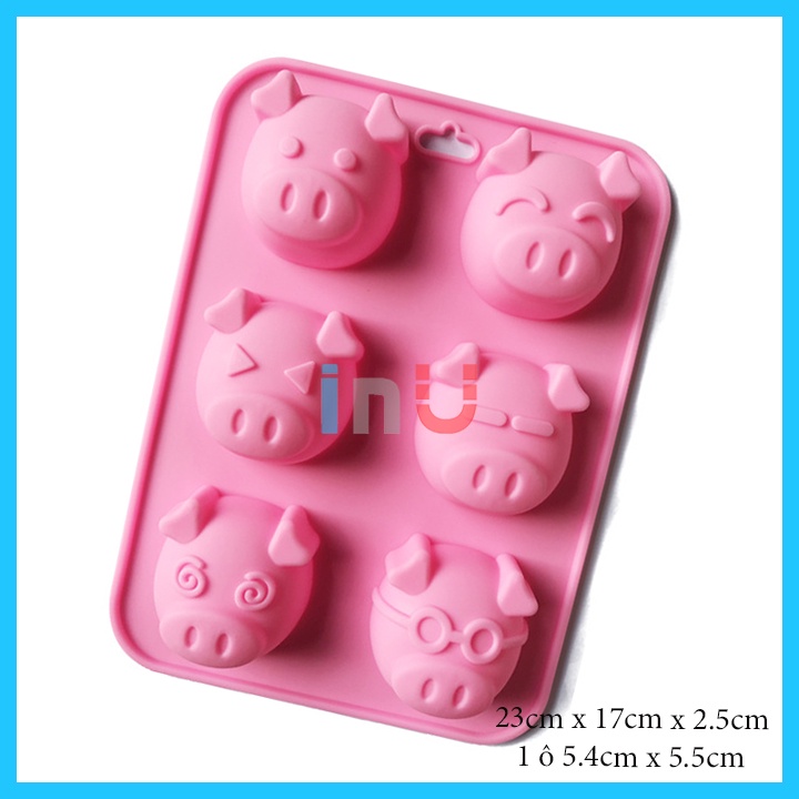 HCM - Khuôn silicon nướng bánh, làm rau câu pudding mẫu silicon hoạt hình Doremon, Kitty, gấu Pooh, Heo, Spongebob BSI