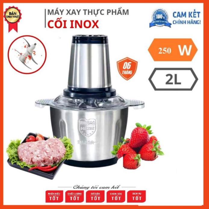 Máy xay thịt cá - máy xay đa năng bằng cối inox Food Processor HDA t2 lít 4 lưỡi dao  BN