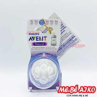 Vỉ 2 núm ty silicone philips avent mô phỏng tự nhiên số 2