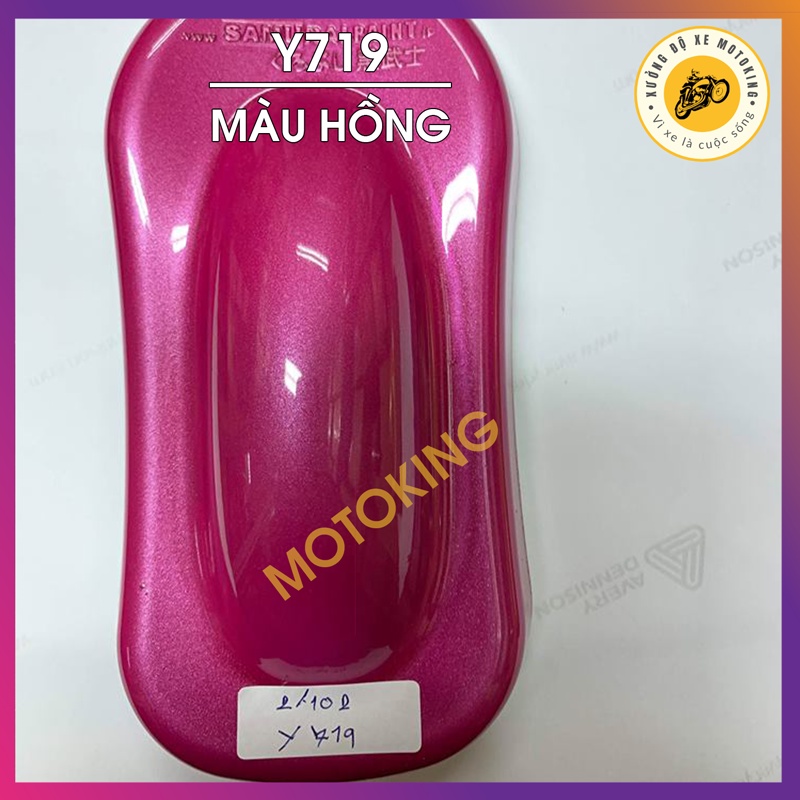 Sơn Samurai màu hồng Y719 - chai sơn xịt cao cấp dành cho sơn xe máy