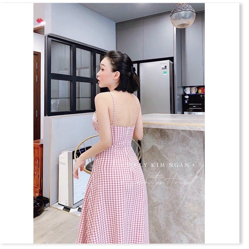 Đầm 2 Dây Caro Siêu Hot Lên Form Đẹp Xuất Sắc