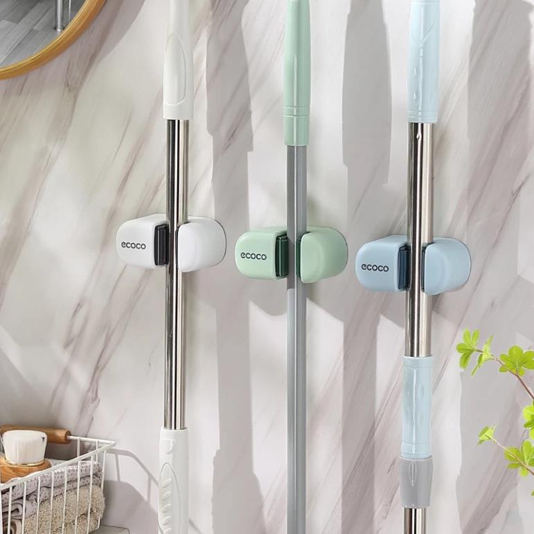 Móc treo chổi, Giá cài cây lau nhà ECOCO, treo các vật dụng nhà bếp, nhà vệ sinh đa năng mẫu mới