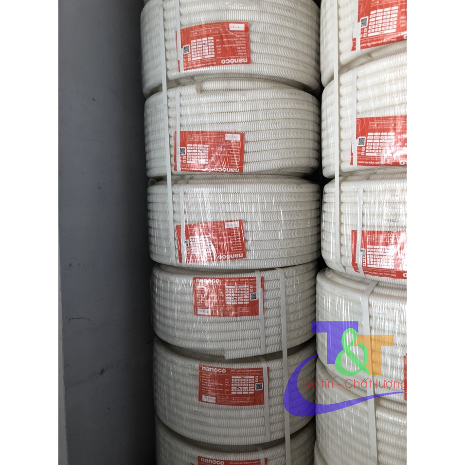 Ống ruột gà nanoco phi 20 cuộn 50m màu trắng