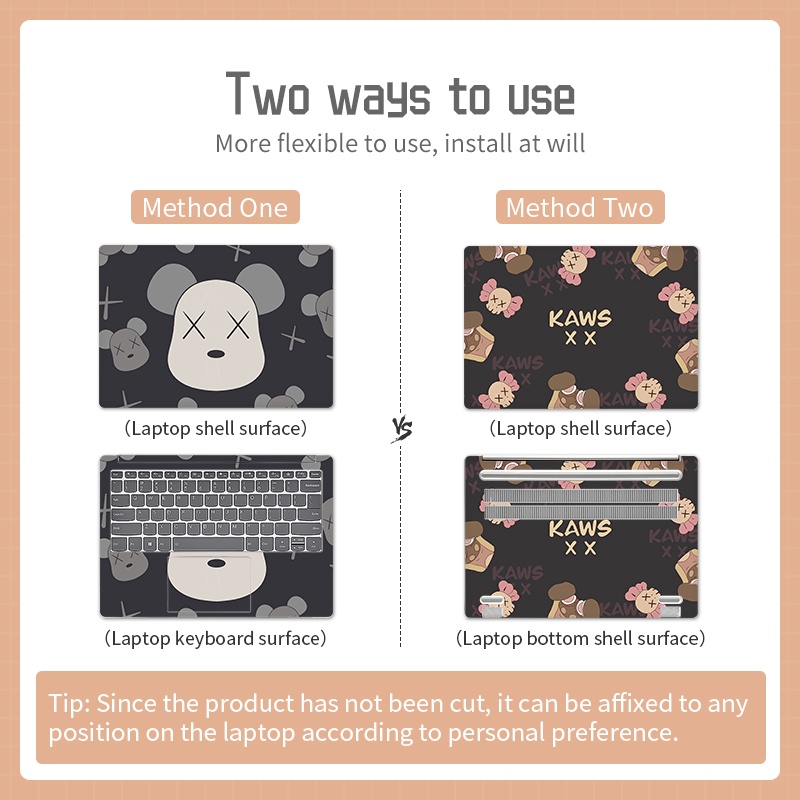 Miếng Dán Trang Trí laptop Chống Thấm Nước Hình sesame street diy 11 12 13 14 15 16 17 inch