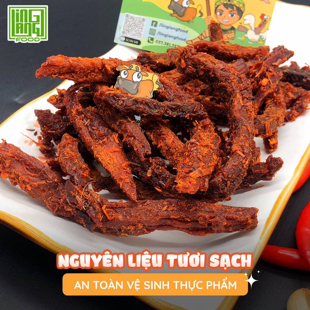 Khô bò que , thịt bò khô siêu ngon Ling Lang Food, bò khô que cay hũ 200g | BigBuy360 - bigbuy360.vn