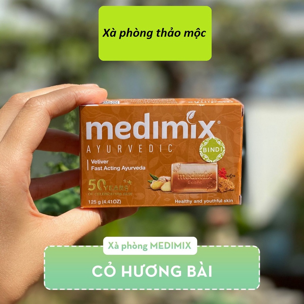 Bánh xà phòng 125g chiết xuất Cỏ hương bài Ấn Độ
