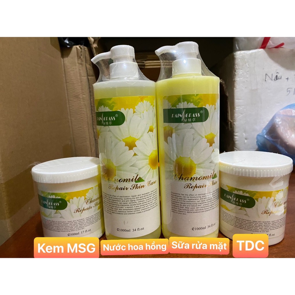 Kem massage mặt hoa cúc, bộ chăm sóc da mặt hoa cúc