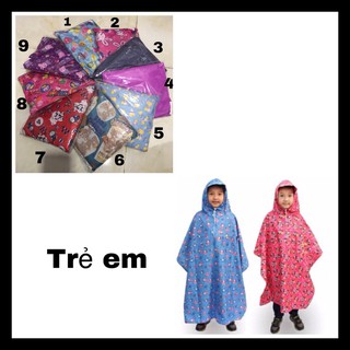 Áo Mưa Trẻ Em Cánh Dơi - vải dù bít 2 bên Hàng Việt Nam