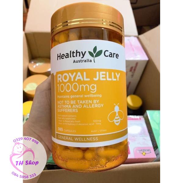 [Mẫu Mới] Sữa Ong Chúa Healthy Care Royal Jelly Úc 1000mg Lọ 365v