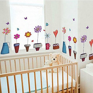 Decal dán tường hoa và bướm