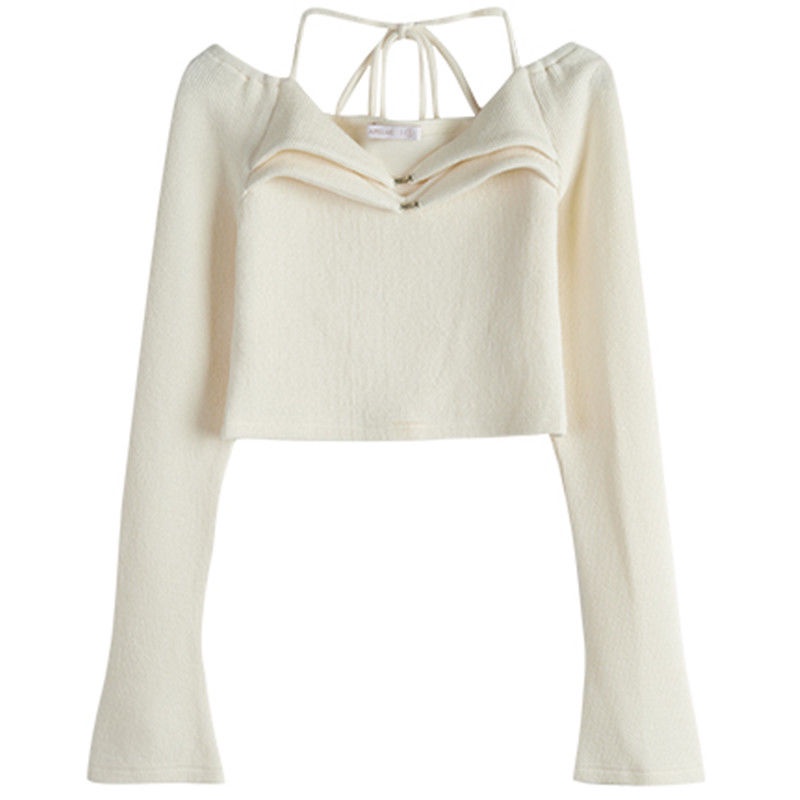 Áo Thun Dài Tay Hở Lưng Phong Cách Hàn Quốc Thời Trang Cho Nữ