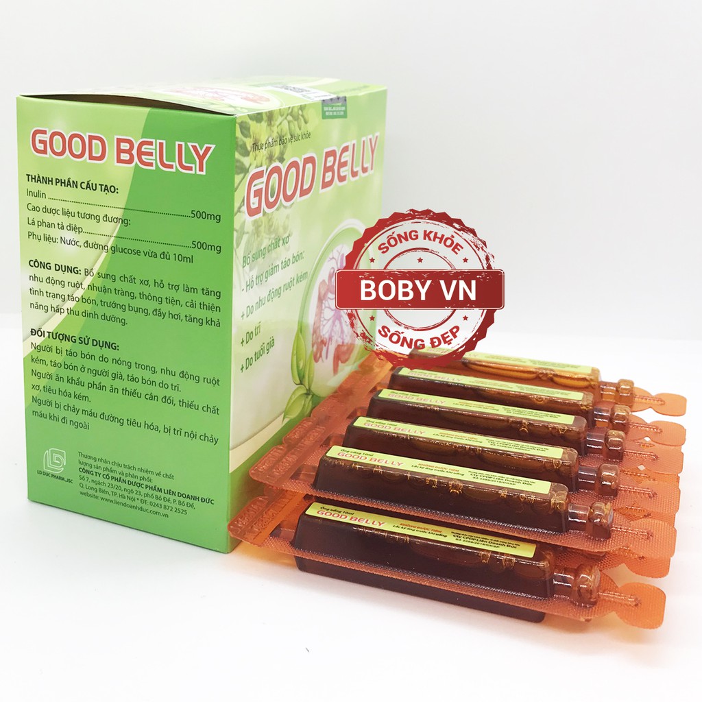 Good Belly bổ sung chất xơ, hỗ trợ giảm táo bón  tăng khả năng hấp thu dinh dưỡng. (Hộp 4 vỉ x 5 ống)