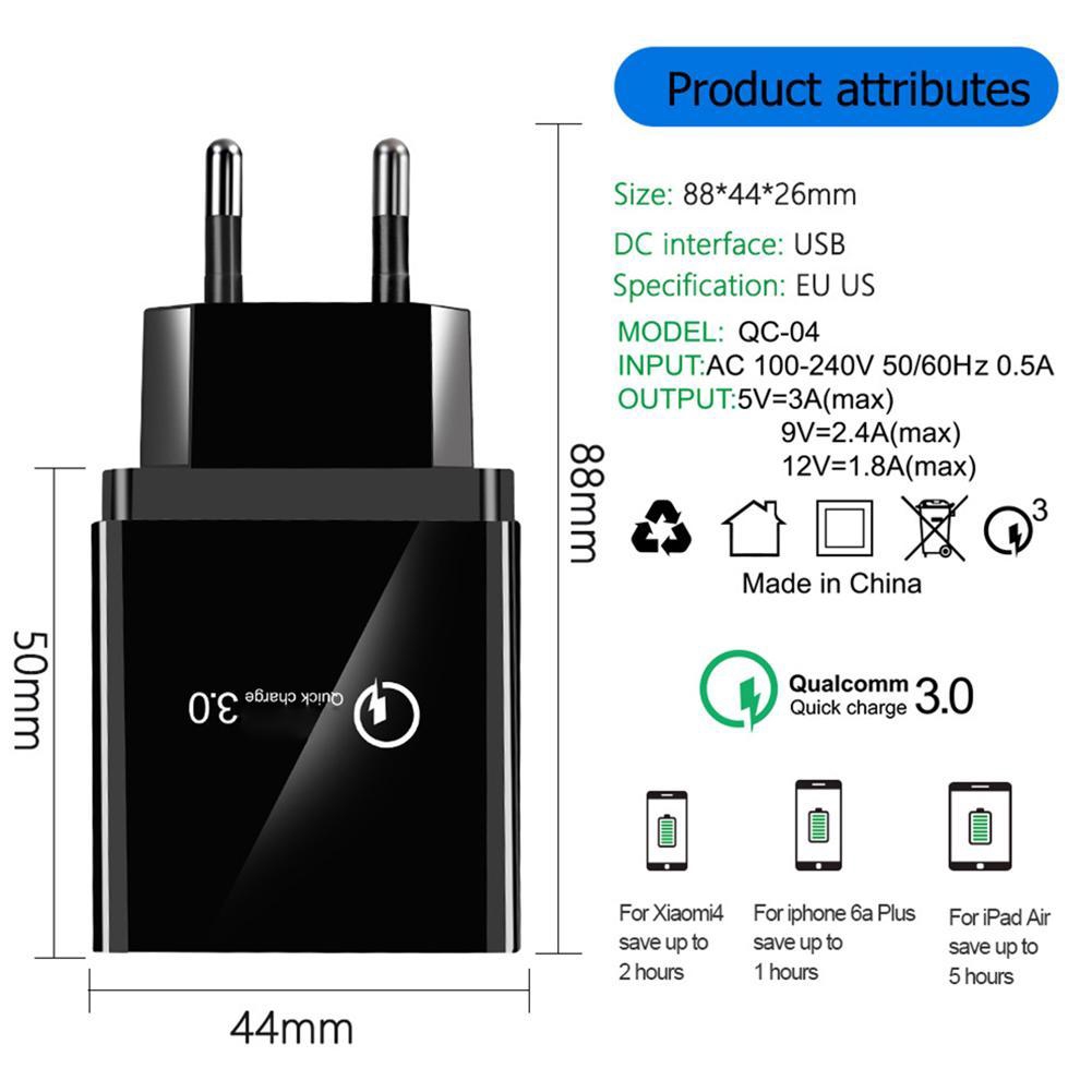 Ổ Cắm Sạc 4 Cổng Usb 30w Qc 3.0