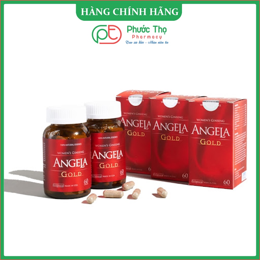 ANGELA GOLD - Giúp làm đẹp da, chống lão hóa, bảo vệ da, tăng cường sinh lý nữ (Hộp 30 viên, 60 viên)