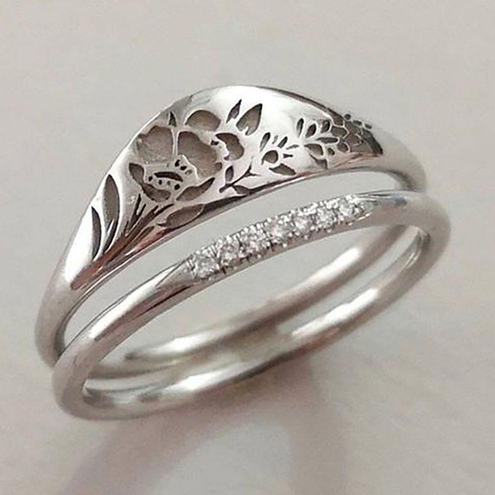 LAY Nhẫn Đôi Thiết Kế Hình Hoa Thời Trang Cho Nam Và Nữ