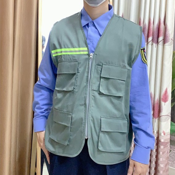 Áo gile phản quang bảo hộ có túi hộp cho công nhân