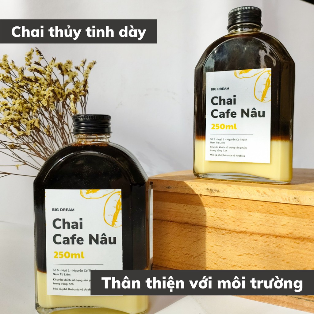 Cà phê nguyên chất đóng chai pha sẵnNâu 250ml phin cafe rang xay truyền thống đậm đà gia đình và văn phòng