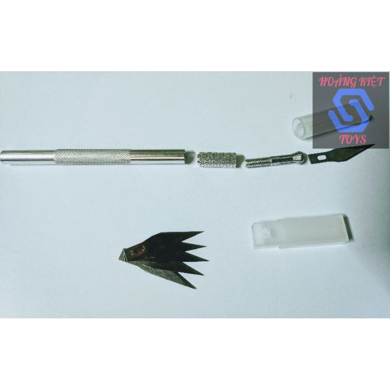 Dao trổ, khắc thủ công cán tròn kèm 6 lưỡi dao