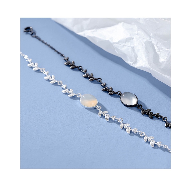 [Hàng Mới Về] Vòng Tay Nữ Trang Trí Hạt Mã Não Trắng Kiểu Dáng Đơn Giản