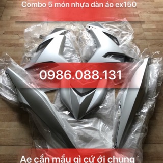 Bộ Nhựa Bạc ex150 5 món zin chính hãng