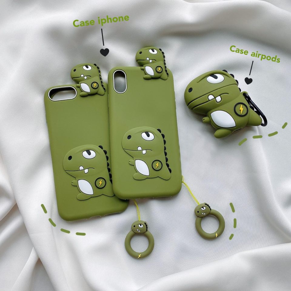 🔜 Bộ Combo Ốp iPhone Tông Xuyệt Tông + Case Airpods 1 2 ...🍬Nhiều Hình Siêu Cute Bằng Silicon Dẻo