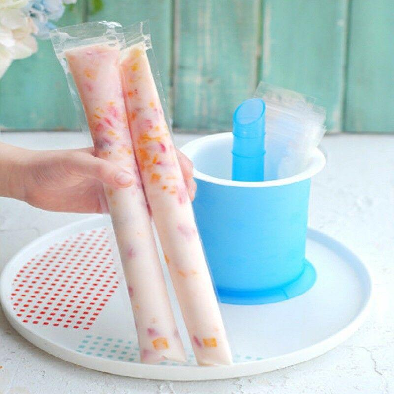  Set 20 cái túi nhựa làm kem tiện dụng Túi nilon làm sữa chua ngắn 