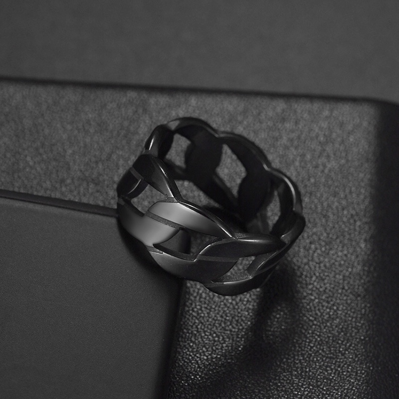 Nhẫn Dây Xích 8mm Bằng Thép Không Gỉ Màu Sắc Vàng Phong Cách Hip Hop Cho Nam Và Nữ