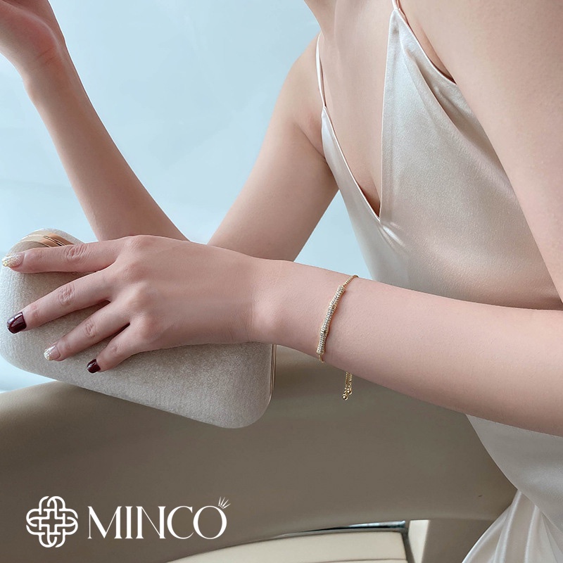 Lắc Tay nữ Minco Accessories Đốt Trúc vàng phụ kiện thời trang đẹp sang trọng và quý phái LT27