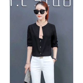 Áo sơ mi kiểu Hàn Quốc thắt cravat