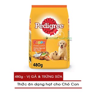 Thức ăn hạt cho Chó con Pedigree gói 480g - Vị Gà và Trứng Sữa