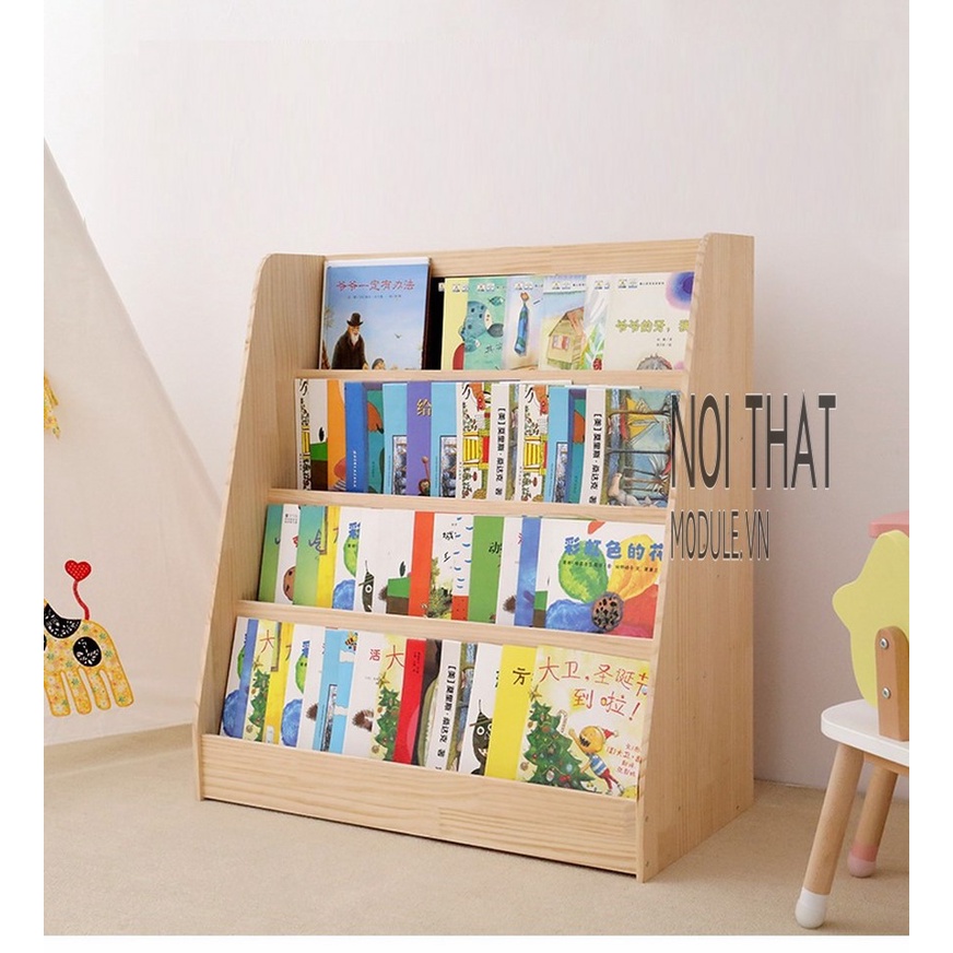 Kệ gỗ đa năng để sách cho bé  Montessori, giá sách montessori dành cho trẻ 2 tới 6 tuối sản xuất bởi nội thất module