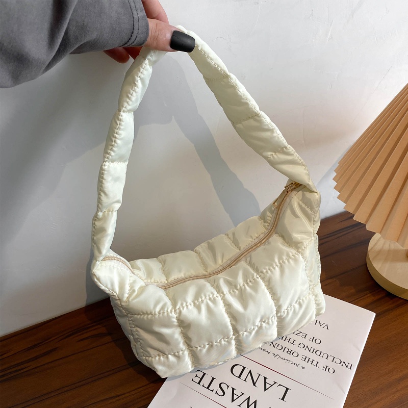 Túi Xách Đeo Vai Mùa Đông Đệm Cotton Nylon Nhồi Bông Thời Trang Cho Nữ