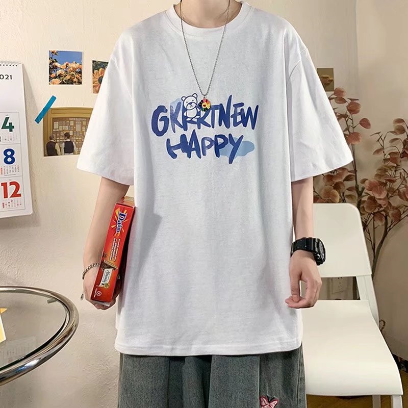 Áo Thun Tay Ngắn Dáng Rộng In Chữ Phong Cách Hip Hop Nhật Bản Thời Trang Cho Nam Cỡ Lớn M-8XL