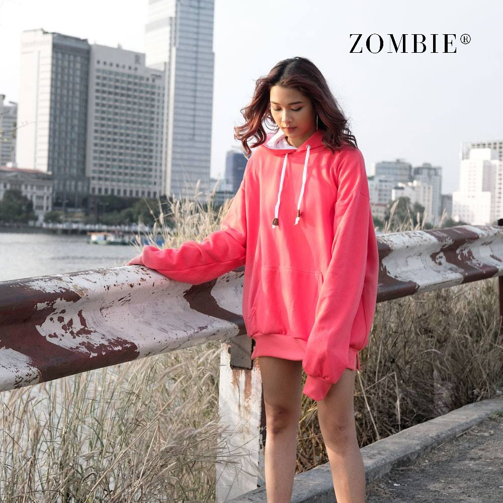 Áo Hoodie Basic In Pink