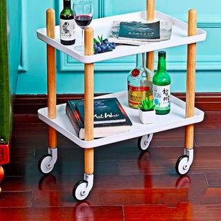 Kệ đựng sách 2 tầng có bánh xe cao cấp