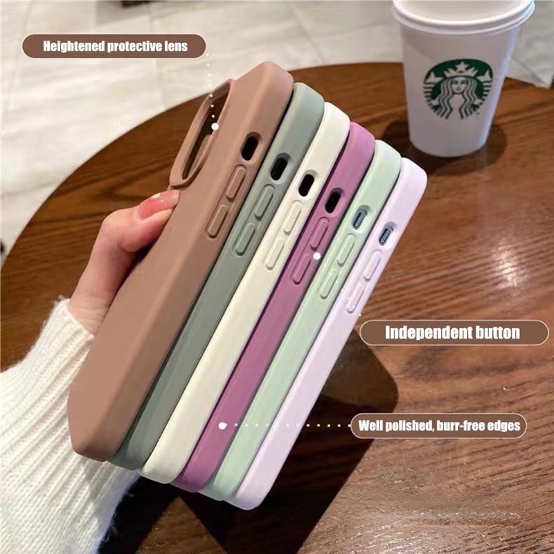 Ốp Điện Thoại Silicone Màu Trơn Cho iphone 13 PRO MAX 11 12 PRO MAX Mini 6 6s 7 8 Plus XR X XSMAX