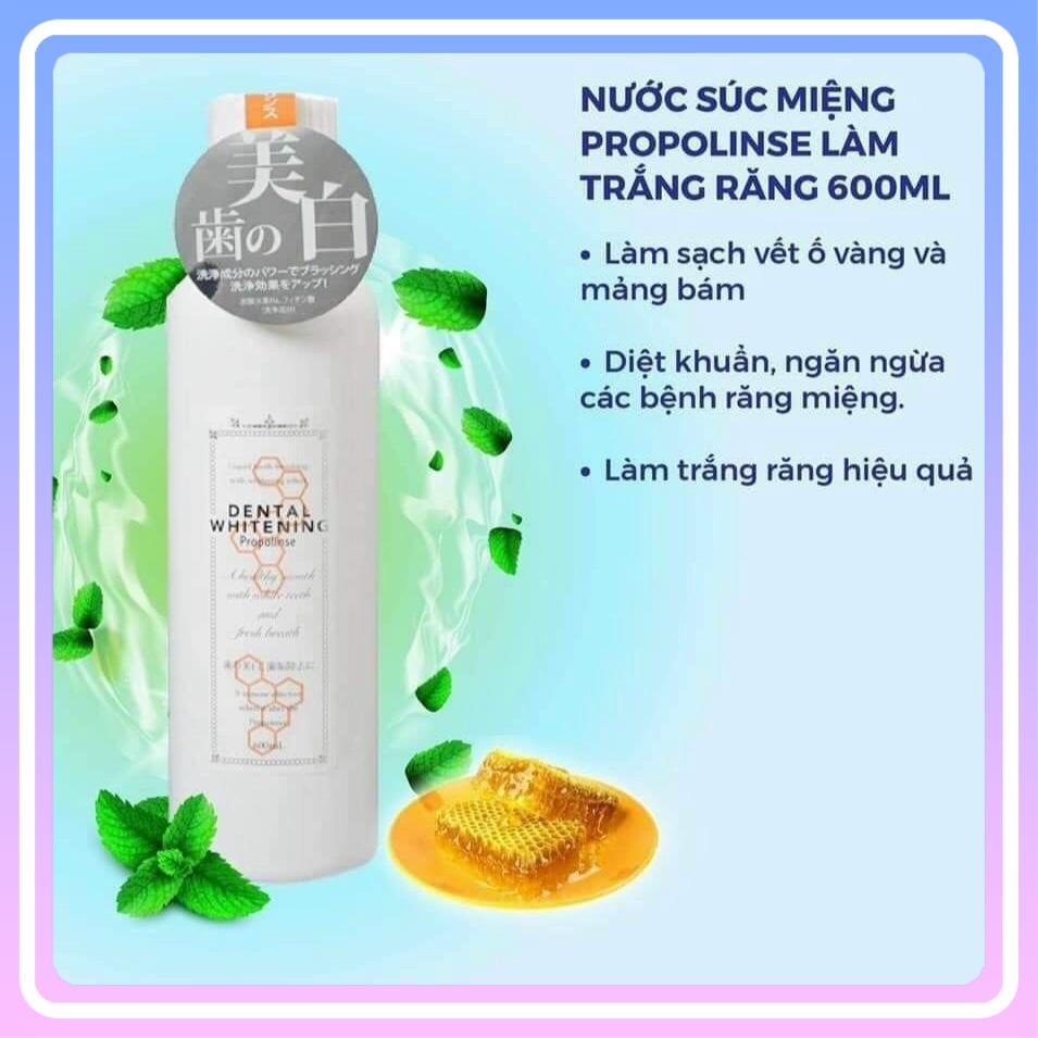 Nước súc miệng nhật Propolinse làm trắng răng, hơi thở thơm mát 600ml