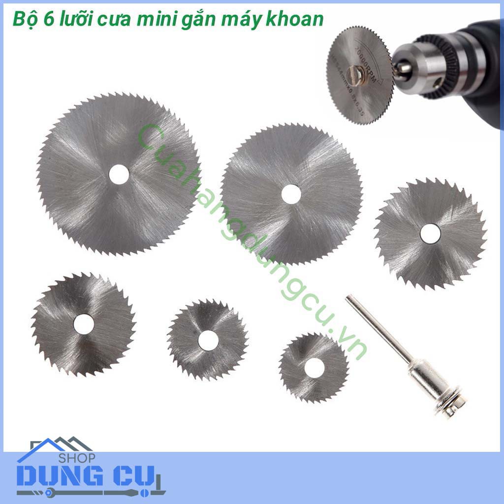 Bộ 6 lưỡi cưa mini thép HSS gắn máy khoan
